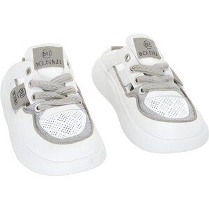 KaLUsen White Gray Contrast-Trim Mule Sneaker Women's US 6.5